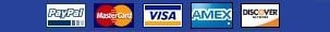 We Accept Visa, MasterCard, Discover, Amex, PayPal