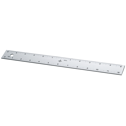 12 Straight Edge Aluminum Ruler with Center-Finding Back - 1591