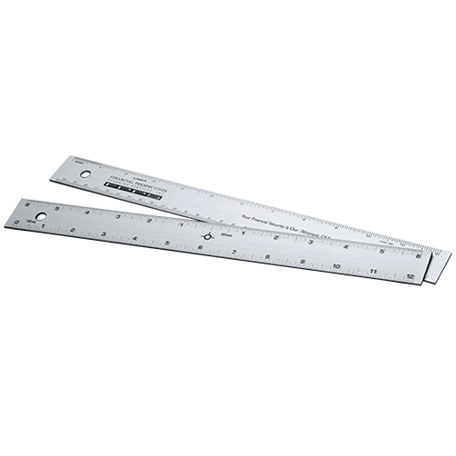 Alumicolor alumicolor aluminum straight edge with center finding back ruler,  12 inch, gold