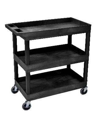 Luxor EC-Series - 32 x 18 Tub Cart - 3 Shelves (3 Colors Available ...