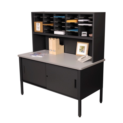 Marvel Mailroom Furniture 25 Slot Literature Organizer With Cabinet 3 Colors Available Engineersupply