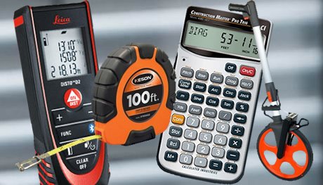 Power Tools, Measuring Tapes, Construction Calculators, Laser Levels